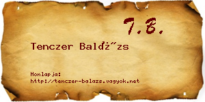 Tenczer Balázs névjegykártya